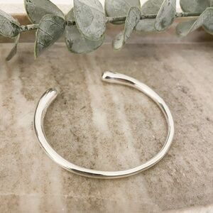925 Sterling Silver Chunky Bangle Bracelet Thick Cuff Bracelet